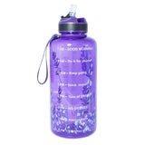 BuildLife 1.3L 2L Tritan Water Bottle With Straw Time Marker BPA Free Sports And Fitness Kettle Outdoor Gym Insulation Bottles