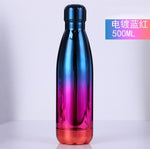 500ML Fashion Stainless Steel Water Bottle Kids School Thermal Insulated Vacuum Flask Hot/Cold Water Bottle for Sports Gym Gifts