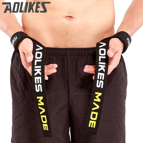 AOLIKES 1 Pair Weightlifting Wristband Sport Professional Training Hand Bands Wrist Support Straps Wraps Guards For Gym Fitness