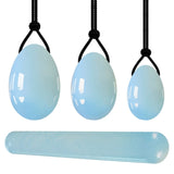 Rose Quartz Yoni Egg Set Natural Jade Eggs Women Kegel Exerciser Vaginal Muscles Tightening Ball Massage Yoni Wand Jade Massager