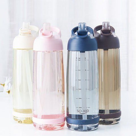 1000ml Water Bottle With Straw Portable Sports Shaker Gym Bottles My Drink Cute Water Bottle Kids Baby Waterbottle Drinkware