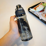 DILLER Water Bottle Popular Gray Men Outdoor Sport Travel My Drink Bottle Portable Leakproof Plastic Milk fruit gym Bottles