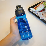 DILLER Water Bottle Popular Gray Men Outdoor Sport Travel My Drink Bottle Portable Leakproof Plastic Milk fruit gym Bottles