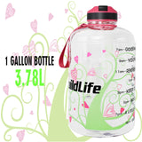 QuiFit 3.78L 2.2L 1.3L 128oz 1 Gallon Water Bottle with Straw Clear Plastic Drinking Bottles Big GYM Jug Cup BPA Free GYM Sports