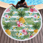 Round Beach Towel Floral Tassel Yoga Mat Round Blanket Macrame Beach Cooling Towel Round Beach Microfiber Towel