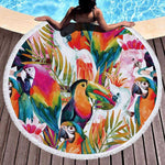 Round Beach Towel Floral Tassel Yoga Mat Round Blanket Macrame Beach Cooling Towel Round Beach Microfiber Towel