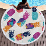 Round Beach Towel Floral Tassel Yoga Mat Round Blanket Macrame Beach Cooling Towel Round Beach Microfiber Towel