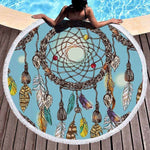 Round Beach Towel Floral Tassel Yoga Mat Round Blanket Macrame Beach Cooling Towel Round Beach Microfiber Towel