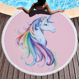 Round Beach Towel Floral Tassel Yoga Mat Round Blanket Macrame Beach Cooling Towel Round Beach Microfiber Towel