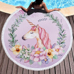 Round Beach Towel Floral Tassel Yoga Mat Round Blanket Macrame Beach Cooling Towel Round Beach Microfiber Towel