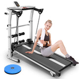 Mini Folding Treadmill  Mute Fitness Equipment Wide Run Belt Treadmill 3 In 1 Twisting Waist Machine 300kg Bearing