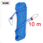 50m Rock Climbing Rope 10mm Tree Wall Climbing Equipment Gear Outdoor Survival Fire Escape Safety Rope Carabiner 10m 20m 30m