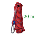 50m Rock Climbing Rope 10mm Tree Wall Climbing Equipment Gear Outdoor Survival Fire Escape Safety Rope Carabiner 10m 20m 30m