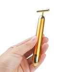 24k Gold Vibration Facial Slimming Face Beauty Bar Pulse Firming Facial Roller Massager Lift Skin Tightening Wrinkle Stick