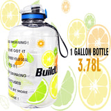 BuildLife 1.3L 2.2L 3.78L Water Bottle With Locking Flip-Flop Lid Sport Gym Bottles Fitness Sports BPA Free Large Capacity Jug