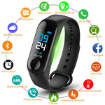 M3 Men Smart Wristband Color Screen Smart Band IP67 Waterproof Blood Pressure Heart Rate Sport Activity Fitness Smart Bracelet