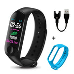 M3 Men Smart Wristband Color Screen Smart Band IP67 Waterproof Blood Pressure Heart Rate Sport Activity Fitness Smart Bracelet