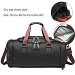 Men's PU Leather Gym Bag Sports Bags Duffel Travel Luggage Tote Handbag for Male Fitness Men Trip Carry ON Shoulder Bags XA109WA