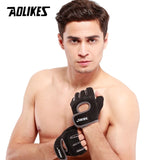 AOLIKES 1 Pair Men Women Gym Half Finger Sports Fitness Exercise Training Wrist Gloves Anti-slip Resistance Weightlifting Gloves