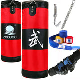 90cm Training Fitness MMA Boxing Bag Hook Hanging Saco De Boxe Fight Bag Sand Punch Punching Bag Sandbag with Gloves