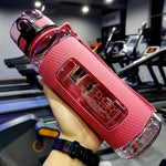 Straw Shaker Infuser Flat Water Bottle Gym Sports Water Bottle Plastic Frosted Chilly Borraccia Termica House Decor JJ60WB