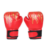 1 Pair Children Boxing Gloves Professional Flame Mesh Breathable PU Leather Flame Kids Gloves Sanda Boxing Training Glove