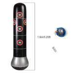 160cm Boxing Punching Bag Inflatable Free-Stand Tumbler Muay Thai Training Pressure Relief Bounce Back Sandbag with Air Pump