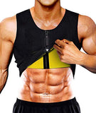 CXZD Men Neoprene Sauna Suit Hot Body Shaper Corset for Weight Loss with Zipper Waist Trainer Vest Tank Top Workout Shirt