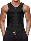 CXZD Men Neoprene Sauna Suit Hot Body Shaper Corset for Weight Loss with Zipper Waist Trainer Vest Tank Top Workout Shirt