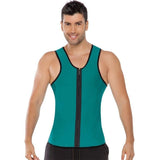 CXZD Men Neoprene Sauna Suit Hot Body Shaper Corset for Weight Loss with Zipper Waist Trainer Vest Tank Top Workout Shirt