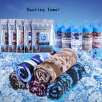 90X30cm Cooling Towel Ice Towel Portable Camouflage Cooling Cold Towel Outdoor Sports Running Gym Yoga Cooler Beach Towel Ladies