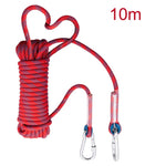 Rock Climbing Rope 10mm Tree Wall Climbing Harness Gear Outdoor Survival Fire Escape Safety Rope Hike Carabiner 10m 20m 30m