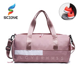 Outdoor Waterproof  Nylon Sports Gym Bags Men Women Training Fitness Travel Handbag Yoga Mat Sport Bag with shoes Compartment