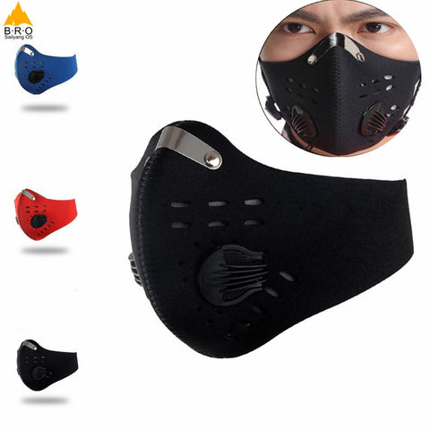 Activated Carbon Dust-proof Cycling Face Mask Men Women Anti-Pollution training Bicycle Bike Outdoor Running mask face shield