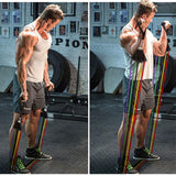 Resistance Bands Set (11pcs) for Physical Therapy Resistance Training Home Workouts Yoga-Best Gift with Door Anchor Handles
