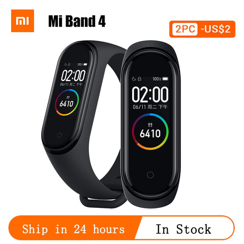 Original Global Version Xiaomi Mi Band 4 Bracelet Fitness Heart Rate Band Mi Band 4 Chinese Version Smart Wristband &Gift Strap