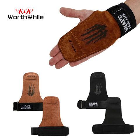 WorthWhile Power Weight Lifting Hand Grips Gymnastics Gloves Palm for Gym Fitness Protector Crossfit Workout Wrist Support