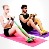 Indoor Fitness Training Apparatus Elastic Latex Pedal Sit Up Pull Rope Abdominal Exerciser Home Sports Equipment Pull Rope