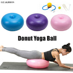 Sports Yoga Balls Pilates Donut Fitness Ball Gym  Exercise Balance Fitball Exercise Pilates Workout Massage Ball with Pump