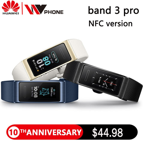 Original Huawei Band 3 pro Smart Bracelet band 3 GPS Waterproof Color touch screen Heart Rate Sleep Snap Smart Wristband