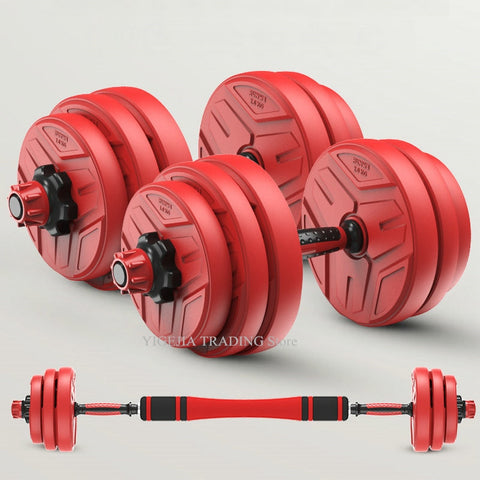 2 in 1 Lifting Dumbells, can Convert to 15kg Adjustable Barbell, Household Gym Fitness 15kg Dumbbell