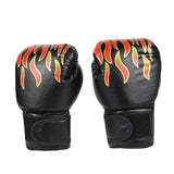 1 pair Kids Children Boxing Gloves Professional Flame Mesh Breathable PU Leather Flame Gloves Sanda Boxing Training Glove