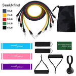 17Pcs Pull Rope Set Yoga Exercise Fitness Training Band Rubber Loop Tube Bands Gym Door Anchor Ankle Straps Resistance Bands