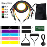 17Pcs Pull Rope Set Yoga Exercise Fitness Training Band Rubber Loop Tube Bands Gym Door Anchor Ankle Straps Resistance Bands