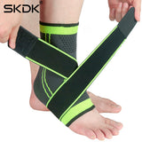 SKDK 1PC 3D Pressurized Ankle Support Basketball Volleyball Sports Gym Badminton Ankle Brace Protector with Strap Belt Elastic