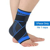 SKDK 1PC 3D Pressurized Ankle Support Basketball Volleyball Sports Gym Badminton Ankle Brace Protector with Strap Belt Elastic