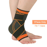 SKDK 1PC 3D Pressurized Ankle Support Basketball Volleyball Sports Gym Badminton Ankle Brace Protector with Strap Belt Elastic