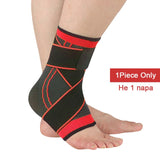 SKDK 1PC 3D Pressurized Ankle Support Basketball Volleyball Sports Gym Badminton Ankle Brace Protector with Strap Belt Elastic