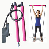 Portable Elastic 2 Foot Loops Trainer Lightweight Body Workout Pilates Bar Gym Stick Slimming Toning Bar Fitness Home Yoga Gym
