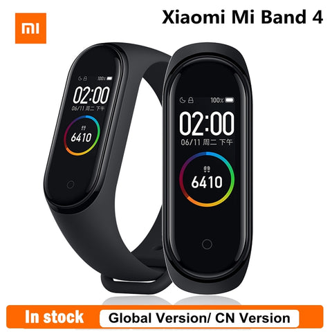 Original xiao mi mi banda 4 rastreador de fitness versão global pulseira inteligente nfc versão tela colorida cn versão banda controle toque